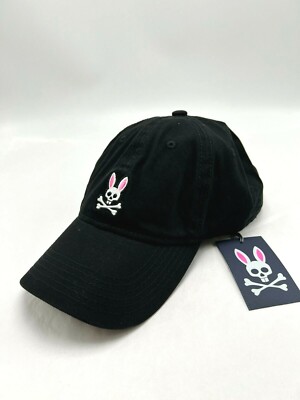 NEW* Men Psycho Bunny SUNBLEACHED CAP Black (B6A815A1HT 001), 100