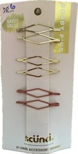 New Scunci 6 Count Diamond Shaped Bobby Pins 4 Shiny Gold 2 Matte Pink