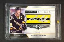 2019-20 The Cup Scripted Sticks Mario Lemieux Auto #/15