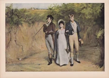 1939 Vintage "TWO STRINGS TO HER BOW" by PETTIE BEAUS Color Art Plate Lithograph