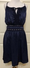 MIAMI Size S navy blue sleeveless A-line dress women's