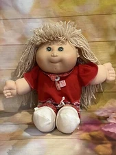 Cabbage Patch Doll Vintage 1997 Blonde Yarn Hair Green Eyes Dressed Xavier 