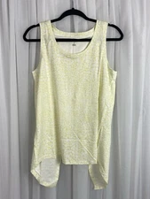 Halston Studio Women's Size M Chartreuse Split Back Sleeveless Knit Top New