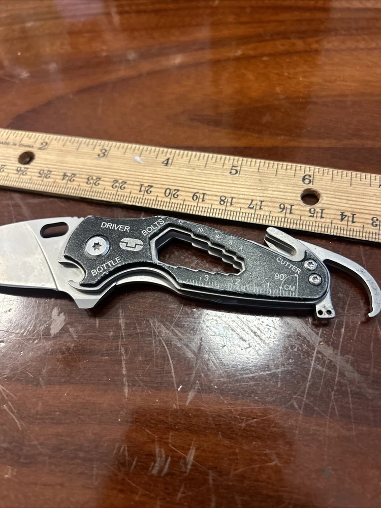 Multi tool Pocket Knife True Utility Bottle Opener Bolts Driver Measure