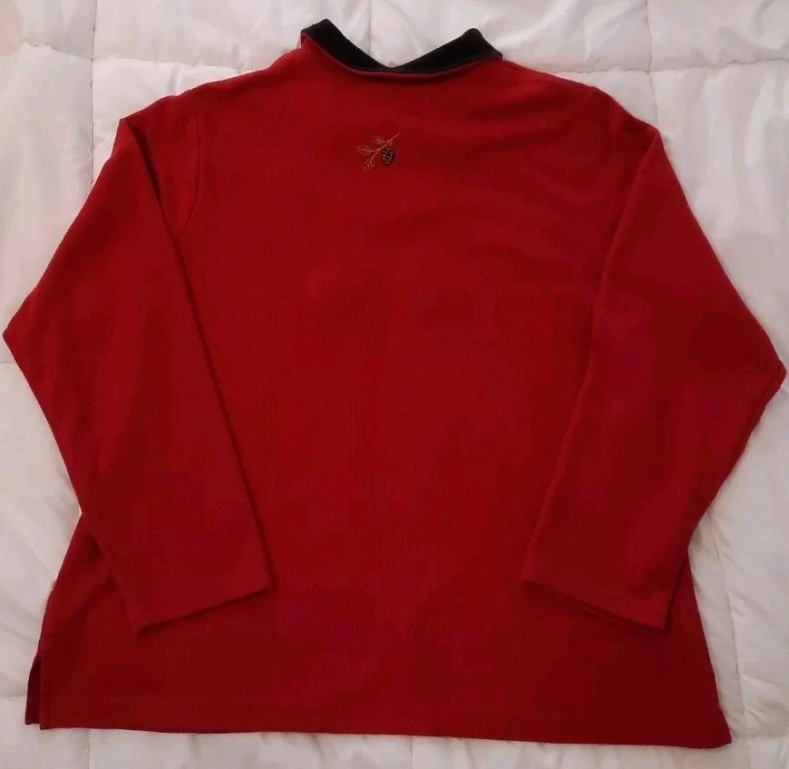 Suéter Pullover Breckenridge 1/4 Cremallera Cuello Cardinal Rama de Pino Rojo Mujeres En muy buena condición Foto 3 de 4
