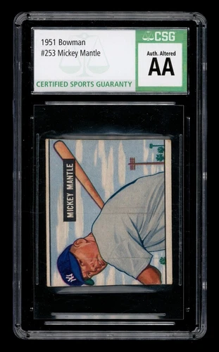 1951 Bowman Set-Break #253 Mickey Mantle Rookie CSG AUTHENTIC ALTERED