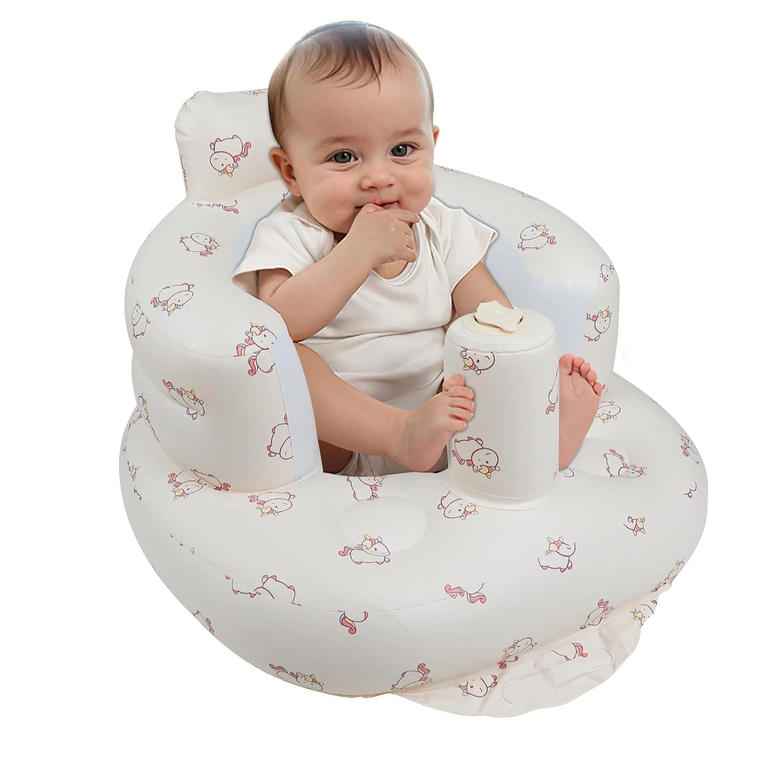 Inflatable Baby Seat with Built in Pump for Babies 3 Months & Up, Baby Floor Sea