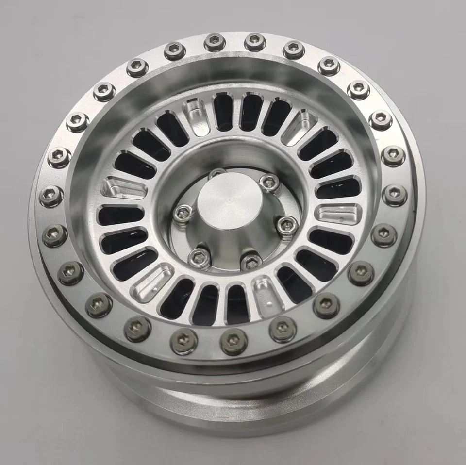 E-VIRATRUE 2.9''Alu Wheel For Proline Tire For Axial SCX6 1/6 Silver 1pcs - Image 4 of 4