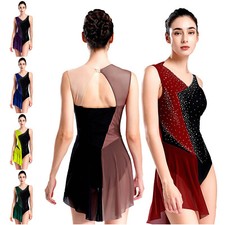 Womens Costume Contemporary Dress Full-finger Dancwear Modern Dance Ballroom