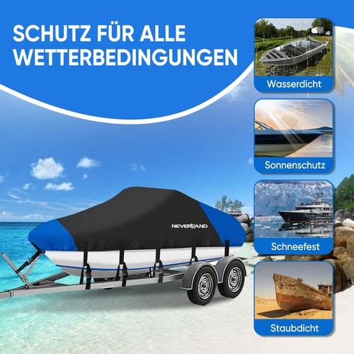 Bootspersenning Bootsabdeckung Bootsplane V-Rumpf Cover Wasserdicht UV 17-19 FT - Bild 8 von 12