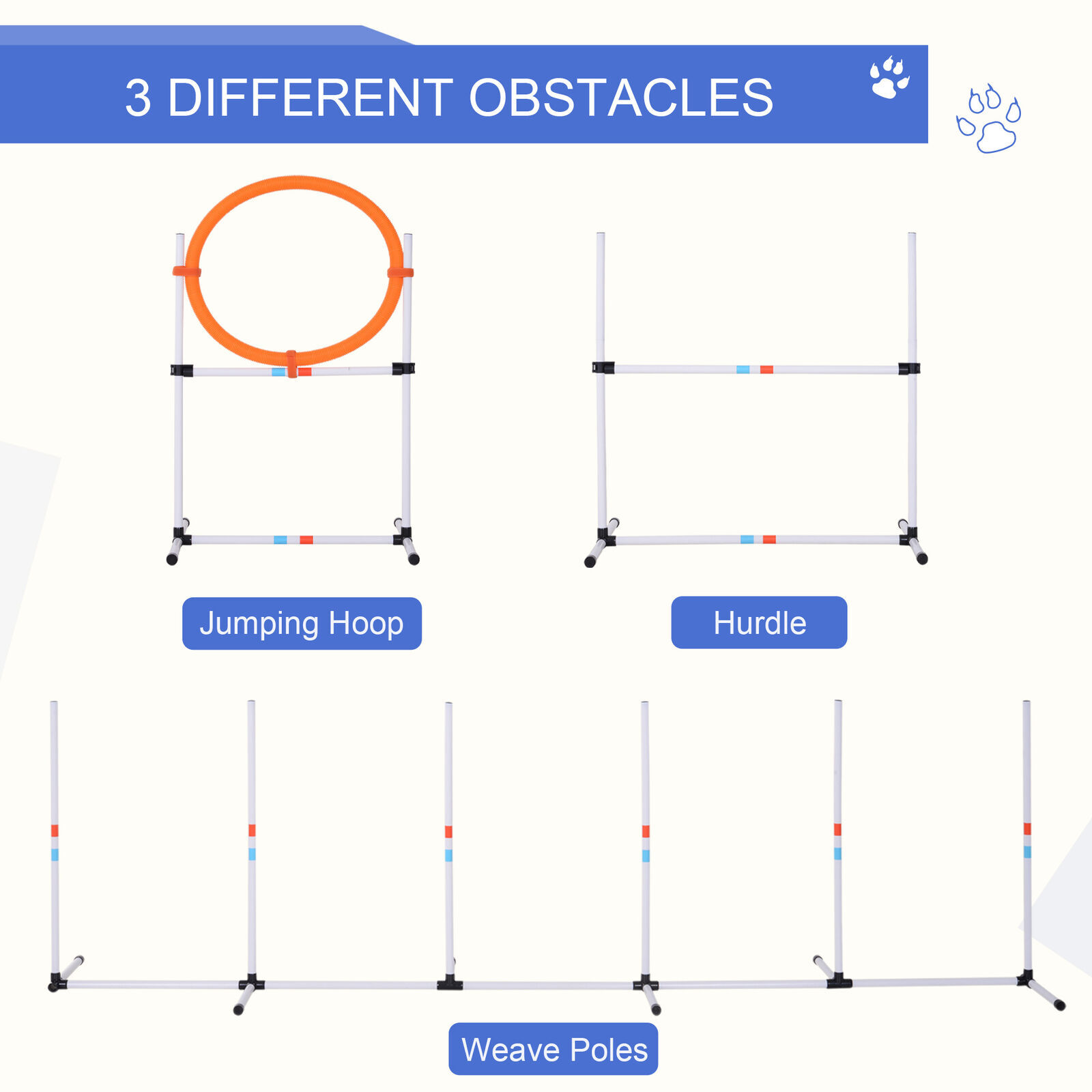 Portable Pet Agility Pet Training Set Dog Obstacle Exercise Adjustable Jump Ring