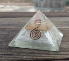 EXTRA LARGE (70-75mm) SELENITE ORGONE GEMSTONE X-LARGE PYRAMID ORGONITE