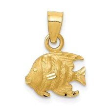 14K Yellow Gold Fish Pendant K3048