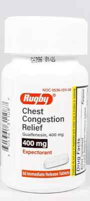 Rugby Chest Congestion Relief Guaifenesin 400 mg 60 Tablets