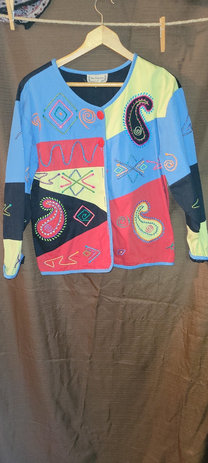 VTG New Direction SZ SMALL Patchwork Embroidered … - image 2