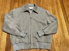 Alexa Stirling Women Size M Taupe Floral Embossed Bomber Jacket Vtg