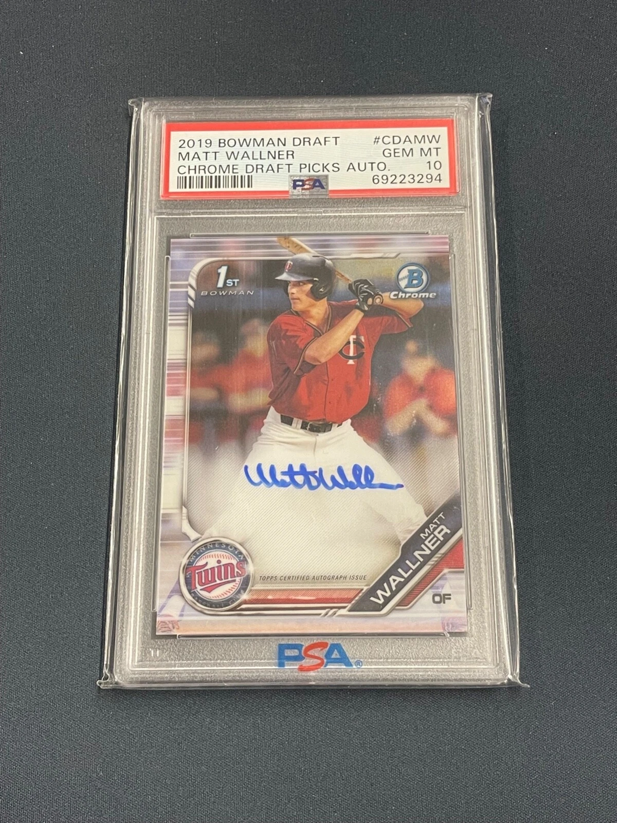 Deal for 2019 Bowman Chrome Draft Matt Wallner Auto PSA 10