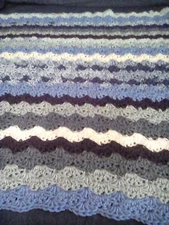 New Handmade crocheted Baby Stripes Cradle Bassinet Receiving Blanket
