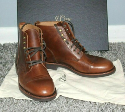 $248 Kenton Leather Cap Toe Boots Burnished