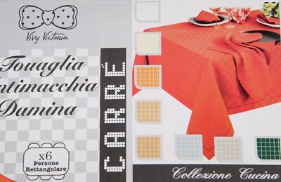 Russo Tessuti Tovaglia Antimacchia Plastificata Cuore Allungato Shabby 4 6 12posti-Marrone-6 POSTI