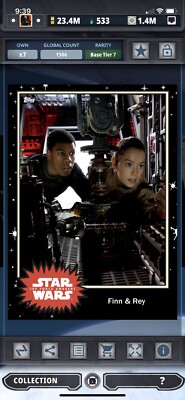 Topps Star Wars Digital Card Trader Tier 7 - Black Finn & Rey S4 Base