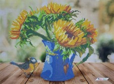 Bead Embroidery Kit DIY Craft Kit Stamped Bead Needlepoint Sunflowers d3640