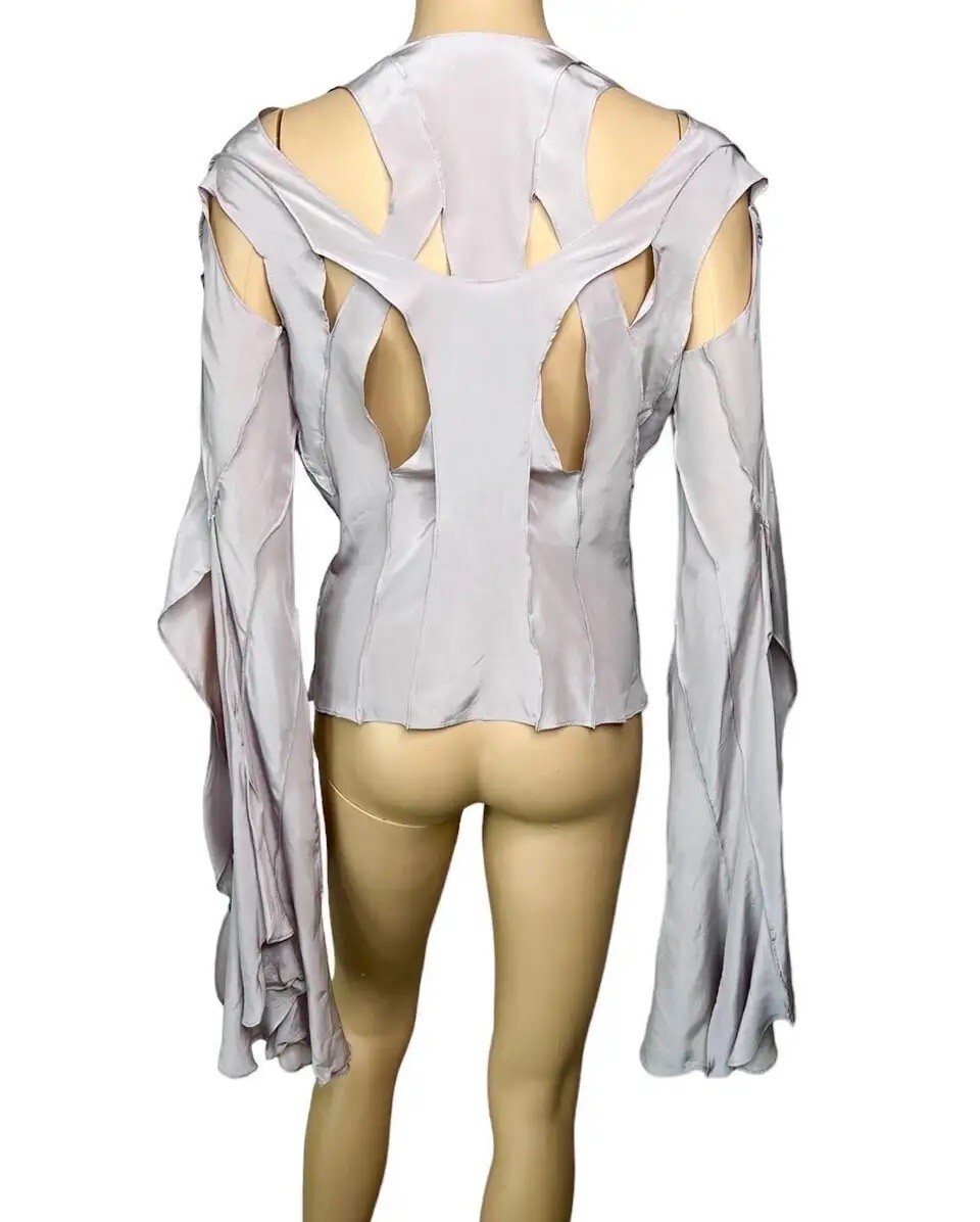 Tom Ford for Yves Saint Laurent YSL S/S 2003 Runway Cutout Shirt Blouse Top image 3