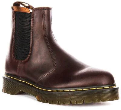 DR MARTENS Bex Crazy Horse Solide Chelsea Bottes Hommes Marron Foncé UK 7 - 11 - Photo 1/4