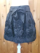 Black Skirt Rosette Crinoline Fairy Whimsigoth Coquette  Sz M