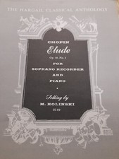 CHOPIN/ ETUDE FOR SOPRANO RECORDER AND PIANO
