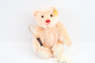 Steiff Girl Teddy Bear Pink Mohair W/ Tennis Racket EAN 654572