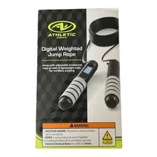 10 ft. Adjustable Length Digital Weighted Jump Rope with Calorie Counter, Black