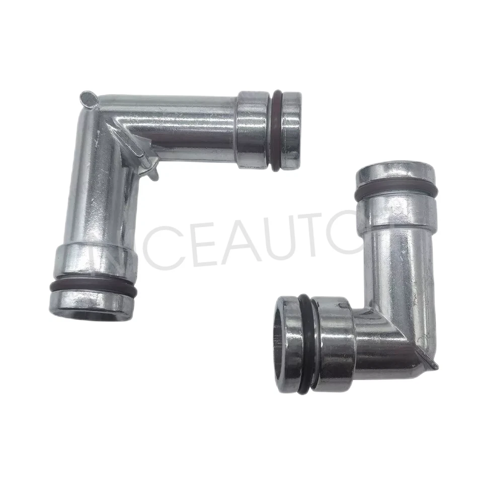 2PC 47065HP Aluminum Heater Hose Elbows Upper Lower For Chevy Pontiac Buick 3.8L - Image 2 of 4