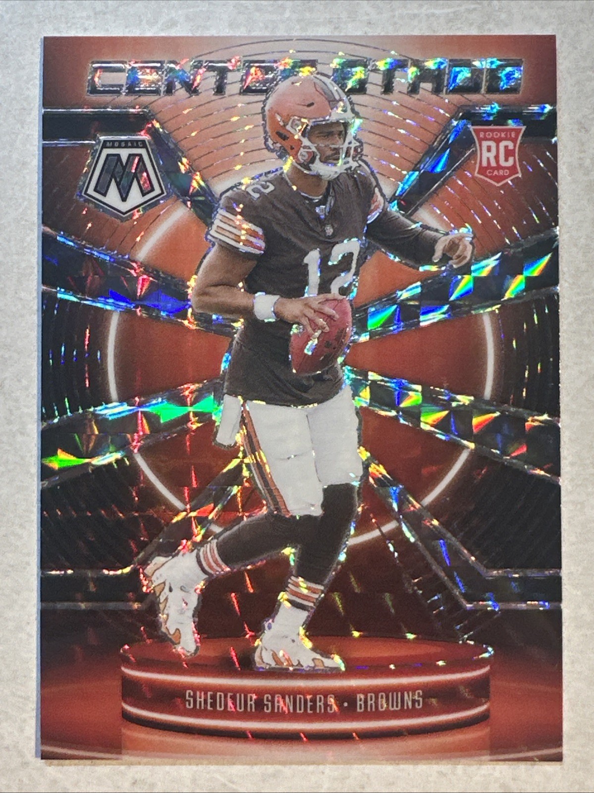 2025 Panini Mosaic Shedeur Sanders Center Stage SILVER MOSAIC PRIZM RC #12