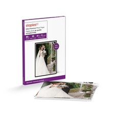 Staples Supreme Satin Photo Paper 8.5-Inch X 11-Inch 50/Pack 8.5x11, White