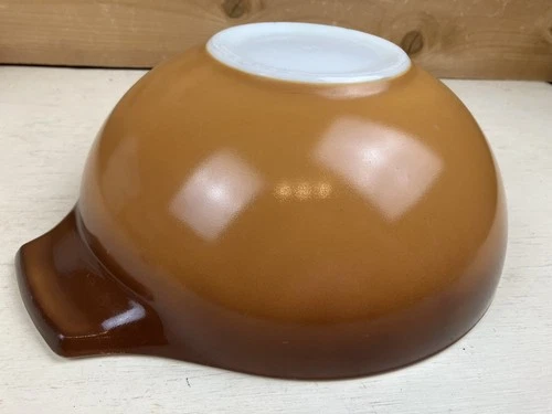 Vtg 1950s PYREX 444 Brown Ombré Large Cinderella Mixing Bowl 4 Quart Qt EUC