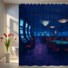 Elegant Dark Blue Shower Curtain for Home Decor