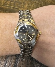 Bulova Marine Star 100m Quartz Ladies Watch Two Tone Stainless Steel Blue Dial