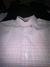 BROOKS BROTHERS Men's Button Front Long Sleeve USA made Shirt Sz. 17.5 x 36
