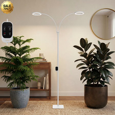 Grow Lights Full Spectrum LED 2-Head 3/9/12/16H Timer Dimmable for Indoor Plants