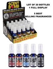 Scent Bomb 1 oz 100 Concentrated Air Freshener Display 20 Bottles 5 Scents USA
