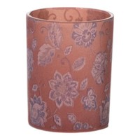 INNA-Glas Teelichthalter Tischlicht Lenamarie, Rosa-Matt-GläNzend, 18Cm, Ø12Cm