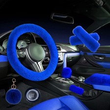 Zynqacc 1 Set 8 Pieces Fluffy Steering Wheel Cover Setwarm Soft Fuzzy
