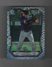 2026 Bowman Chrome Matt Klein 1st RC Rookie Reptilian BCP-146 Colorado Rockies