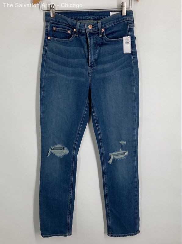 GAP Womens Blue Denim Distressed Vintage Slim High-Rise Ankle Jeans Size 27/4R