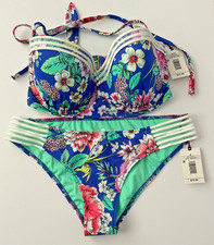 Shade Shore Vacay Women's balconette ligned Floral Bikini Swim Set 34 DD / M
