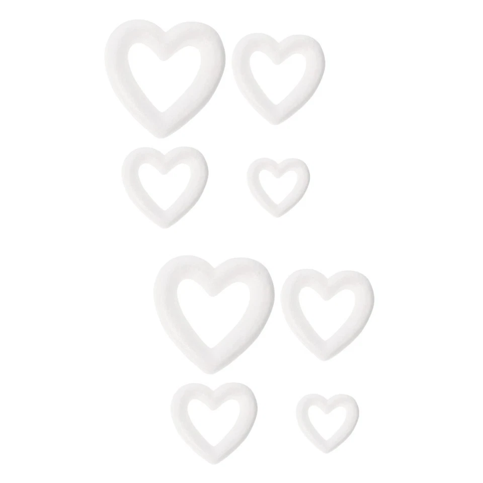 8 Stk. Styropor-Herzformen zum Basteln von Kranzringen, Kranzformen für - Bild 4 von 4