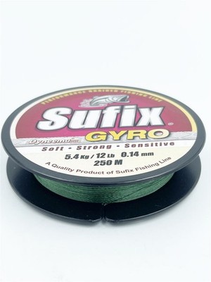 Sufix Gyro Braid Green 0,14mm / 5,4kg / 250m Geflochtene Schnur
