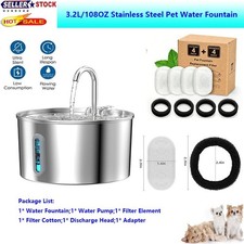 Cat Water Fountain Stainless Steel 108oz/3.2L Automatic Pet Dog Water Fountain