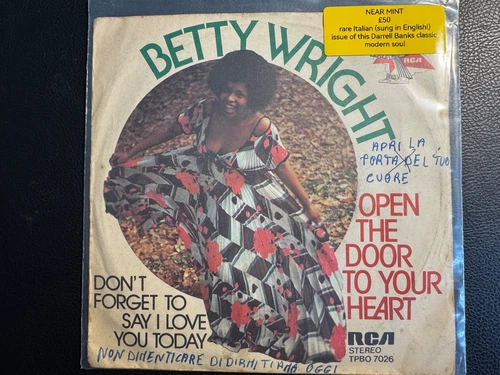 BETTY WRIGHT -OPEN THE DOOR TO YOUR HEART SOUL FUNKY NORTHERN RARE ITALIAN RCA